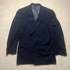 Vintage Burberrys Blazer Jacket Sz 38 Wool Navy Gold Button Double Breasted Peak